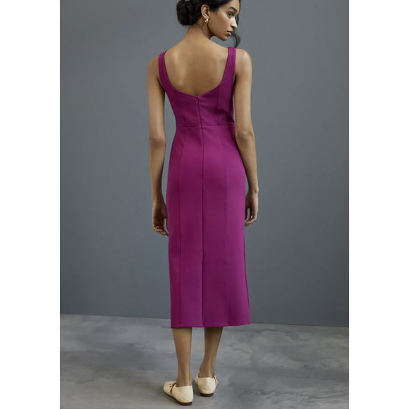 NEW Anthropologie Maeve Wildberry Knit Midi Dress - 14P - Picture 2 of 9